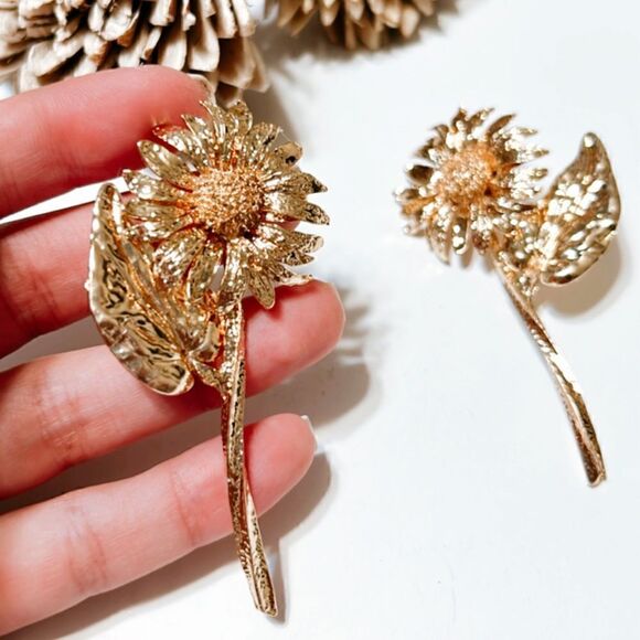 Sunflower earrings M156 - Picture 4 of 6